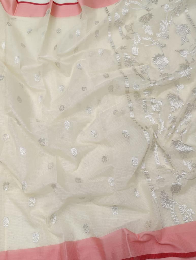 Handloom Zari Kota Doria Saree for Festive and Wedding Occasions