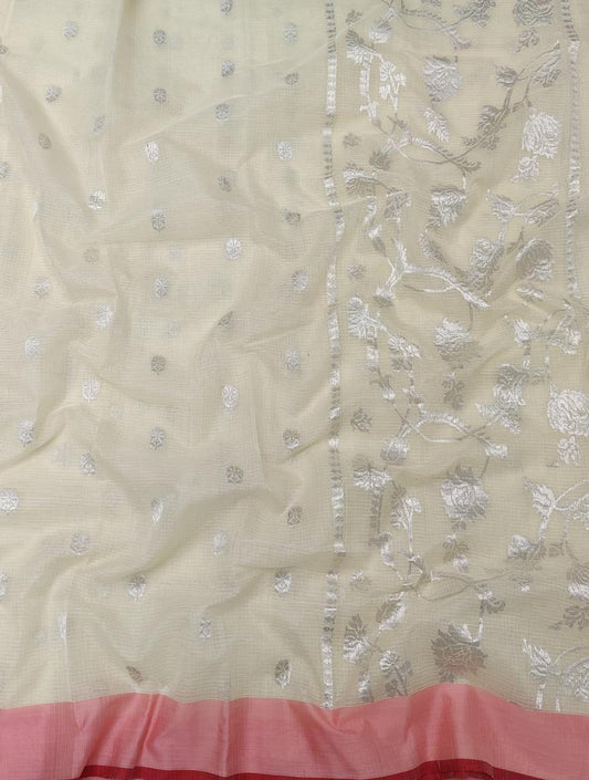 Handloom Zari Kota Doria Saree for Festive and Wedding Occasions