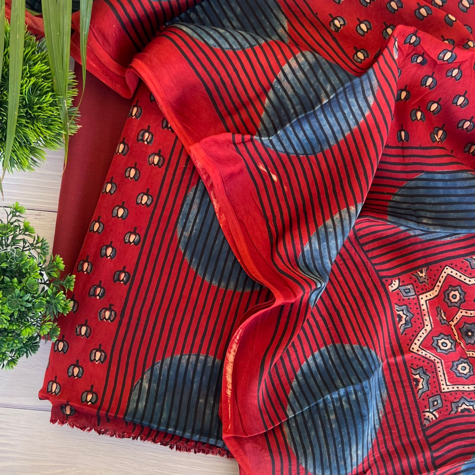 Boutique Collections - Ajrakh Modal Silk Salwar Suit